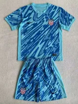 24/25 USA Blue Goalkeeper Kids Soccer Jersey