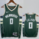 22/23 BUCKS LILLARD #0 Away Green Top Quality Hot Pressing NBA Jersey(V领)