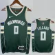 22/23 BUCKS LILLARD #0 Away Green Top Quality Hot Pressing NBA Jersey(V领)