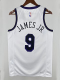 22/23 LAKERS BROWNIES # 9 White City EditionTop Quality Hot Pressing NBA Jersey(城市白、圆领)