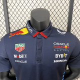 2024 F1 Red Bull  Royal Blue Polo Red Racing Suit (翻领、领带广告）