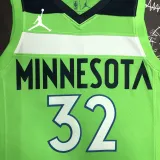 Timberwolves TOWNS #32 Fluorescent Green Top Quality Hot Pressing NBA Jersey