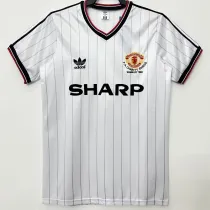 1983 Man Utd Away White Retro Soccer Jersey