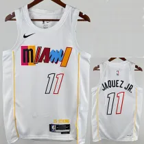 22/23 HEAT JAQUEZ JR. #11 White City Edition Top Quality Hot Pressing NBA Jersey