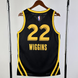 23/24 WARRIORS WIGGINS #22 Black City Edition Top Quality Hot Pressing NBA Jersey (V领)