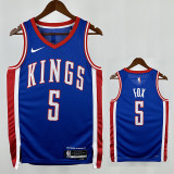 24/25 KINGS FOX #5 City Edition Top Quality Hot Pressing  Retro NBA Jersey