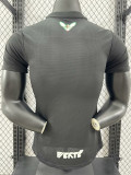 24/25  Algeria Black Check  Player Version Soccer Jersey（胸前白广告）(V领）