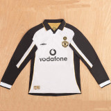 2001/2002 Man Utd 100th Centenary Gold White Two-Sided  Long Sleeve Retro Soccer Jersey