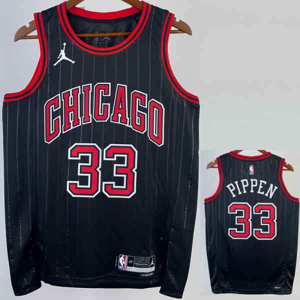 22/23 BULLS PIPPEN #33 Black Top Quality Hot Pressing NBA Jersey (Trapeze Edition) 飞人版