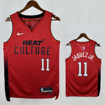 24/25 HEAT JAQUEZ JR. # 11 Red Top Quality Hot Pressing Retro NBA Jersey