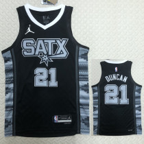 22/23 SA Spurs DUNCAN #21 Black Top Quality Hot Pressing NBA Jersey (Trapeze Edition)