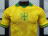 24/25 Brazil Yellow Wavy Pattern Special Edition  Player Version Soccer Jersey