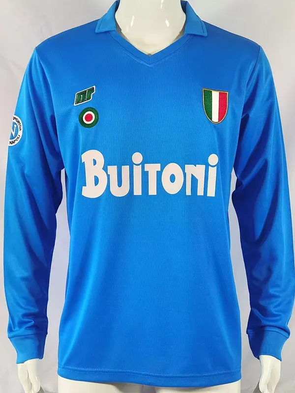 1987/1988 Napoli Home Long Sleeve Retro Soccer Jersey (长袖)