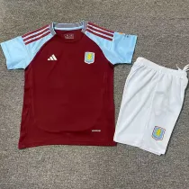 24/25 Aston Villa Home  Kids Soccer Jersey