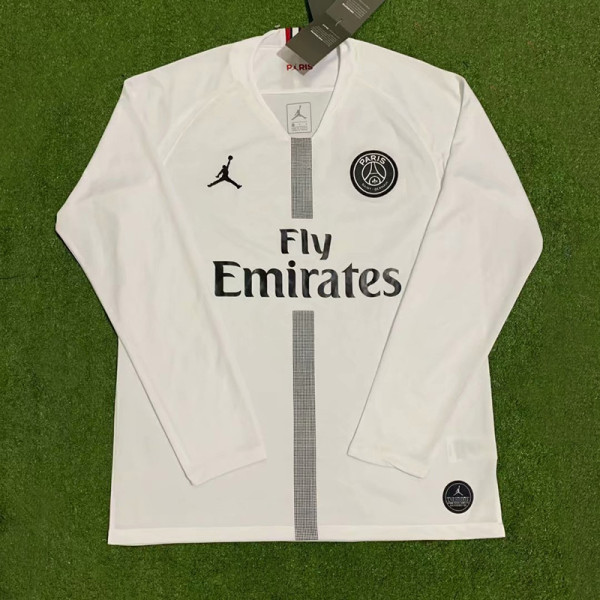 2018/2019 PSG Paris Jordan White Long Sleeve Retro Soccer Jersey (长袖)