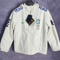 2024  Brazil White Velvet Windbreaker T10（加绒、白连帽）