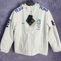 2024  Brazil White Velvet Windbreaker T10（加绒、白连帽）