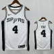 Sa Spurs FOX #4 White Top Quality Hot Pressing NBA Jersey