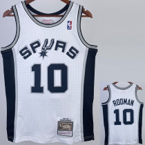 1998/1999 SA Spurs ROOMAN #10 White Retro Top Quality Hot Pressing NBA Jersey