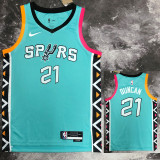 22/23 Sa Spurs DUNCAN #21 Blue City Edition Top Quality Hot Pressing NBA Jersey