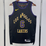 23/24 LAKERS JAMES #6 Black City Edition Top Quality Hot Pressing NBA Jersey