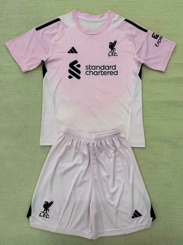 25/26  LIV Pink Goalkeeper Kids  Soccer Jersey