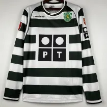 2001/2002 Sporting Lisbon Home Long Sleeve Retro Soccer Jersey (长袖)