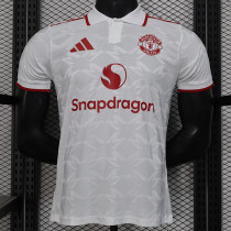 25/26 Man Utd White Special Edition Player Version Soccer Jersey翻领