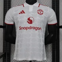 25/26 Man Utd White Special Edition Player Version Soccer Jersey翻领