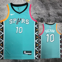 22/23 SA Spurs SOCHAN #10 Blue City Edition Top Quality Hot Pressing NBA Jersey