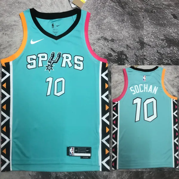 22/23 SA Spurs SOCHAN #10 Blue City Edition Top Quality Hot Pressing NBA Jersey