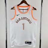 23/24 SA Spurs WEMBANYAMA #1 White City Edition Top Quality Hot Pressing NBA Jersey