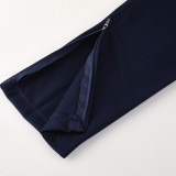 24/25 PSG  Blue Grid Pattern Jacket Tracksuit(02)