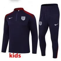 24/25  England Blue Purple Kids Half Pull Tracksuit  (半拉链)(儿童）