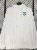 2024  Brazil white one sided hooded  Windbreaker （单面带帽风衣）