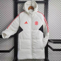 23/24 Bayern White Hooded Cotton Coat Red Edge (红色边) 棉衣