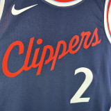 24/25 Clippers LEONARD #2 Navy Blue Away Top Quality Hot Pressing NBA Jersey