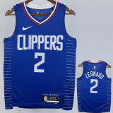 22/23 Clippers LEONARO #2 Blue Top Quality Hot Pressing NBA Jersey