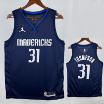 20/21 Dallas Mavericks THOMPSON #31 Blue Flying Man Top Quality Hot Pressing  NBA Jersey飞人（V领）