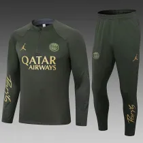 24/25 PSG Military Grass Green  Half Pull Tracksuit  (半拉链)