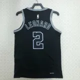22/23 SA Spurs LEONARD #2 Black Top Quality Hot Pressing NBA Jersey (Retro Logo)