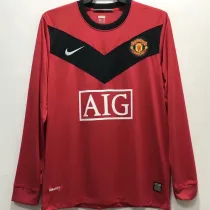 2009/2010 Man Utd Home Long Sleeve Retro Soccer Jersey (长袖)