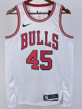 22/23 BULLS JORDAN #45 White Top Quality Hot Pressing NBA Jersey