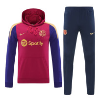 24/25  BAR Wine Red Hooded  Tracksuit(黑色胸花）