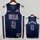 2024 Olympic Game USA HALLIBURTON # 9 Blue Basketball Jersey