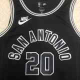 22/23 SA Spurs GINOBILI #20 Black Top Quality Hot Pressing NBA Jersey (Retro Logo)