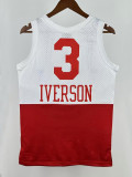 03/04 76ERS IVERSON  # 3 Red White MN Top Quality Hot Pressing Retro NBA Jersey