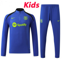 24/25 BAR Blue Blue  Kids Half Pull Tracksuit  (童装、半拉链)