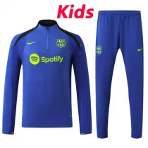 24/25 BAR Blue Blue  Kids Half Pull Tracksuit  (童装、半拉链)