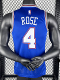 21/22 KNICKS ROSE #4 Blue Top Quality Hot Pressing NBA Jersey (Trapeze Edition) 飞人版